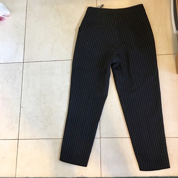 Topshop Tapered Pinstripe Trousers - Picture 3 of 3